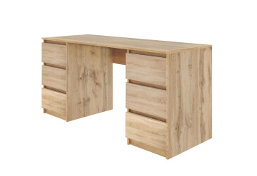 Фото Стіл письмовий Moreli Т228 158x60 см з шухлядами, дуб аппалачі / дуб сонома