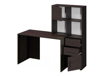 Фото Стол компьютерный Киевский стандарт КС-05 160x60 см с надставкой и стеллажом венге, сборка правая