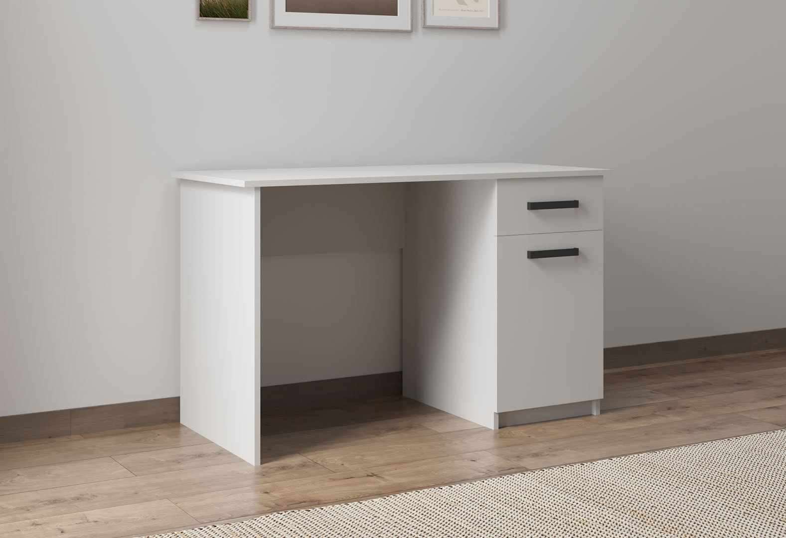 Фото 3 - Стіл письмовий Kredens furniture СК-2 115x55 см з тумбою і шухлядою аляска біла
