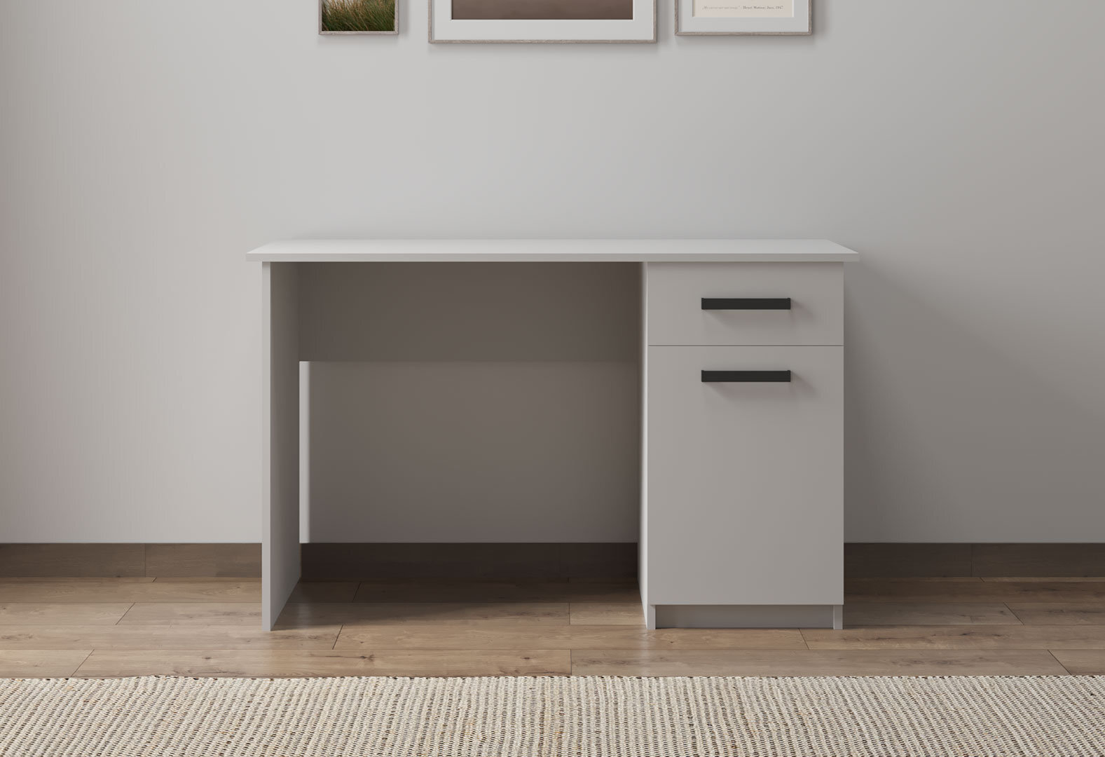 Фото 2 - Стіл письмовий Kredens furniture СК-2 115x55 см з тумбою і шухлядою аляска біла