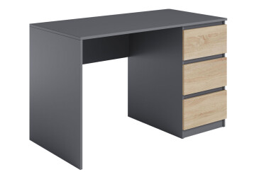 Фото Стол письменный Moreli Т224 120x60 см с ящиками справа, антрацит / дуб сонома