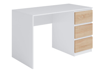 Фото Стол письменный Moreli Т224 120x60 см с ящиками справа, белый / дуб сонома