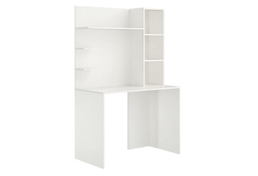 Фото Стіл комп'ютерний Київський стандарт КС-03 100x60 см з надставкою білий структурний new збірка права 