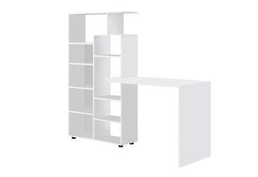 Фото Стол компьютерный Киевский стандарт КС-08 171x60 см со стеллажом Цвет корпуса: нимфеа альба, сборка левая