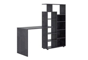 Фото Стол компьютерный Киевский стандарт КС-08 171x60 см со стеллажом Цвет корпуса: бетон темный, сборка правая 