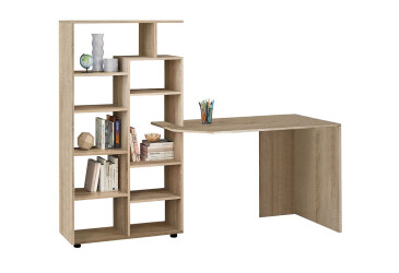 Фото Стол компьютерный Киевский стандарт КС-08 171x60 см со стеллажом Цвет корпуса: дуб сонома, сборка левая