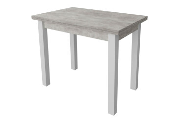 Фото Стол обеденный Неман Юк 88x58 см розкладний бетон, ножки белый