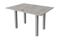 Фото 3 - Стол обеденный Неман Юк 88x58 см розкладний бетон, ножки серый