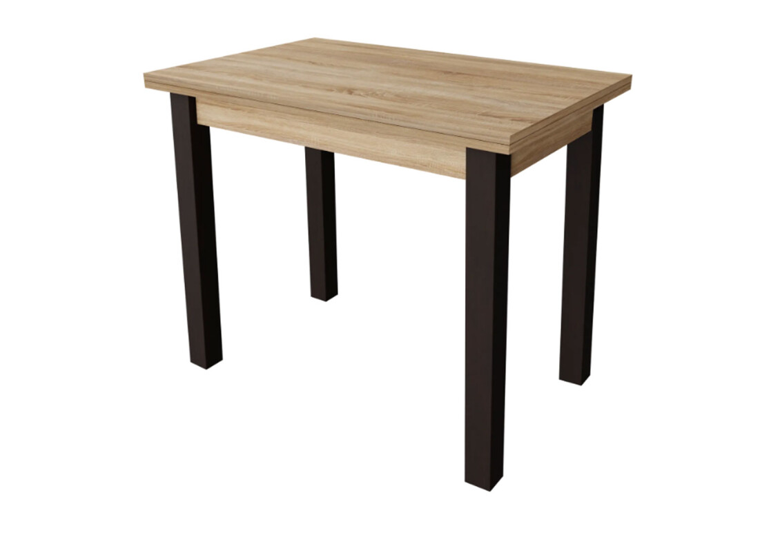 Фото Стіл обідній Неман Юк 88x58 см розкладний дуб сонома, ніжки венге