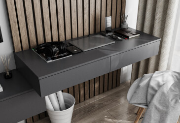 Фото Стол письменный Moreli Т222 подвесной с 2 ящиками 120x50 см антрацит