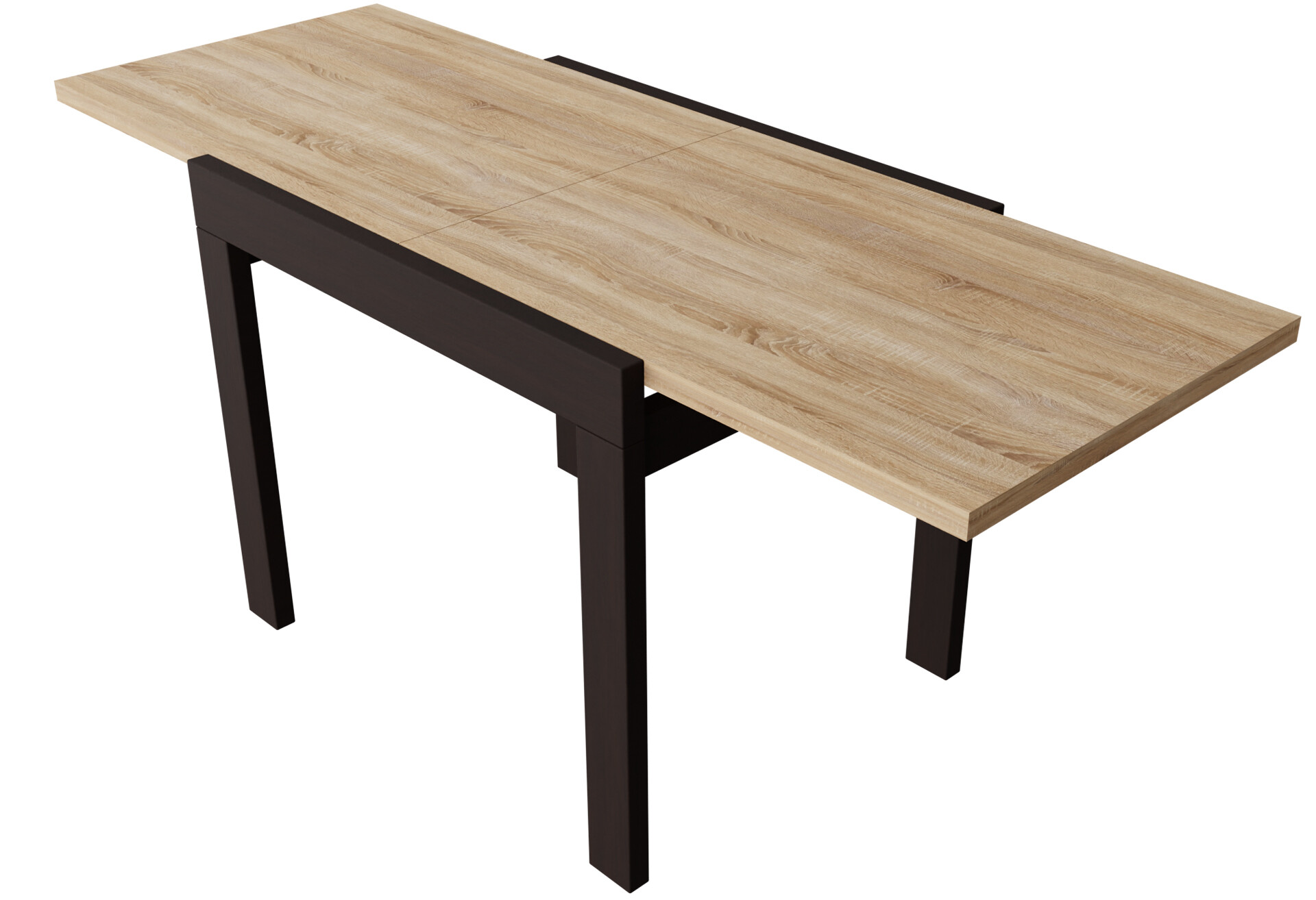 Фото 3 - Стол обеденный Неман Корс 89x69 см розкладний, дуб сонома, ножки венге