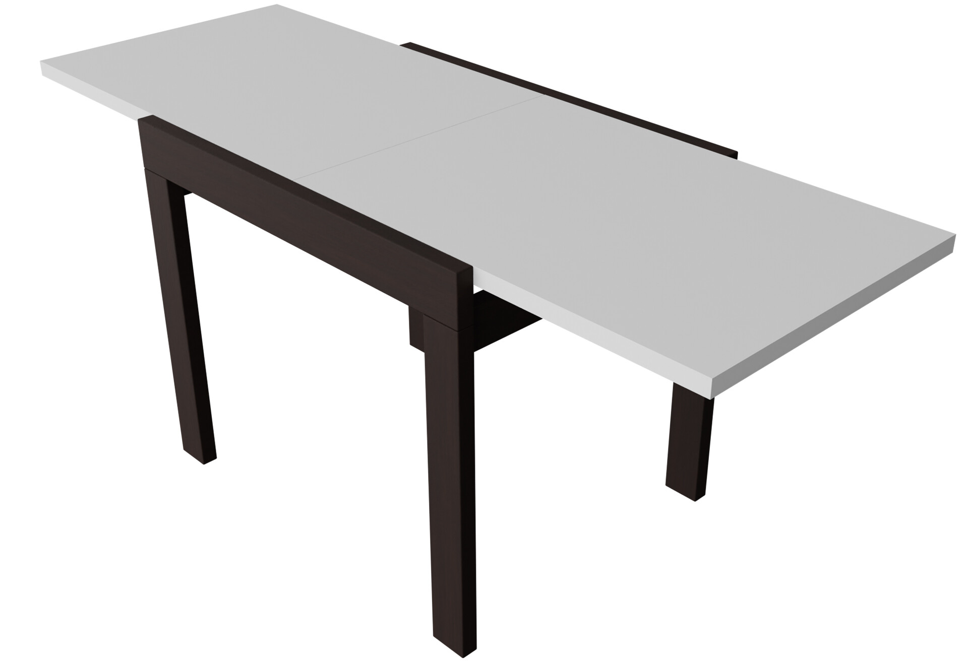 Фото 2 - Стол обеденный Неман Корс 89x69 см розкладний, белый, ножки венге