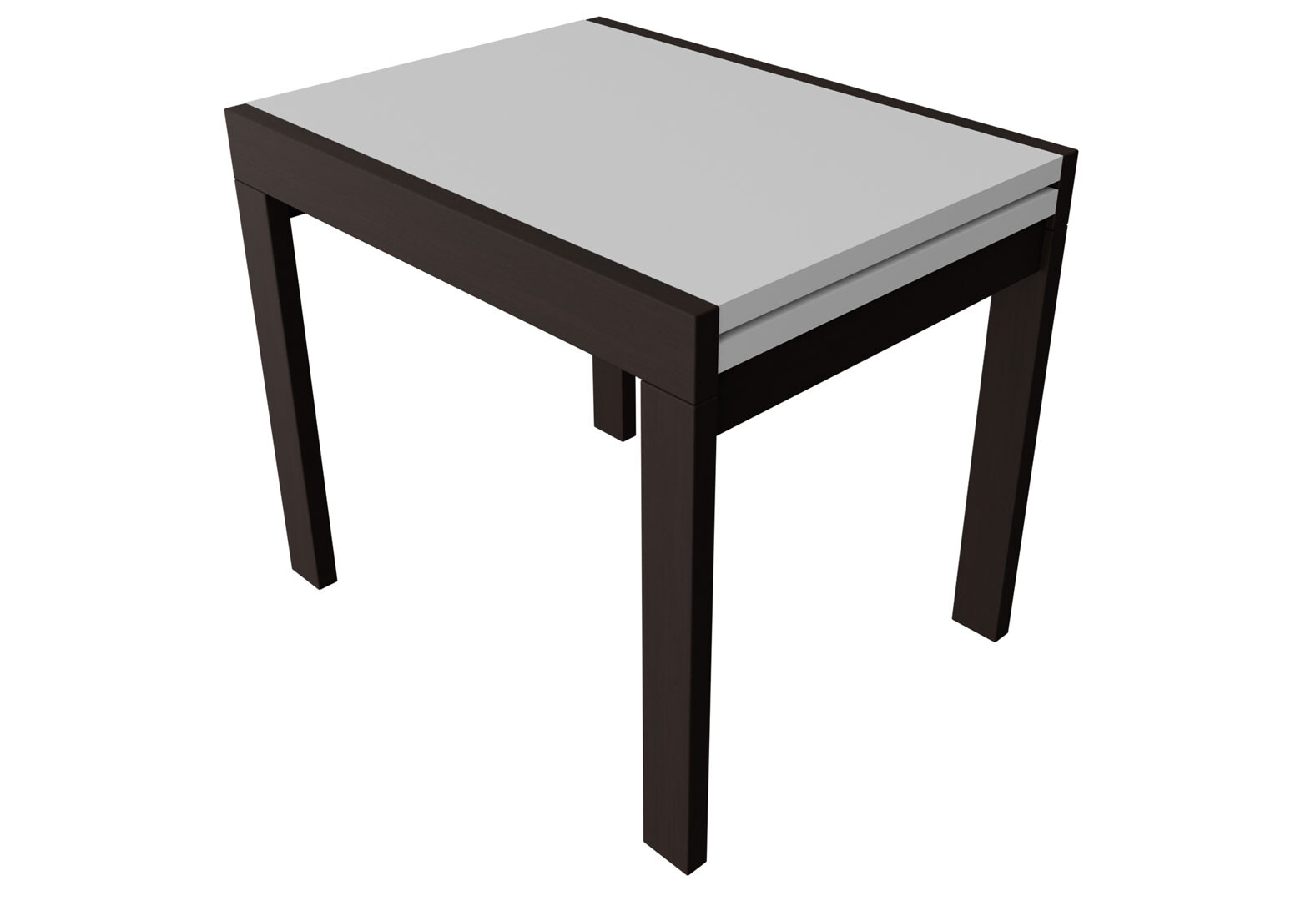 Фото 1 - Стол обеденный Неман Корс 89x69 см розкладний, белый, ножки венге