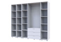 Фото 4 - Шафа Doros Гелар 4 ДСП 4-дверна з 3 шухлядами та 2 етажерками 231 см Білий