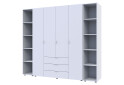 Фото 3 - Шафа Doros Гелар 4 ДСП 4-дверна з 3 шухлядами та 2 етажерками 231 см Білий