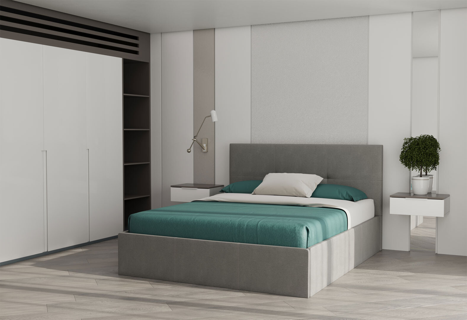 Фото 2 - Кровать-подиум МироМарк Лили / Lily 180x200, серая