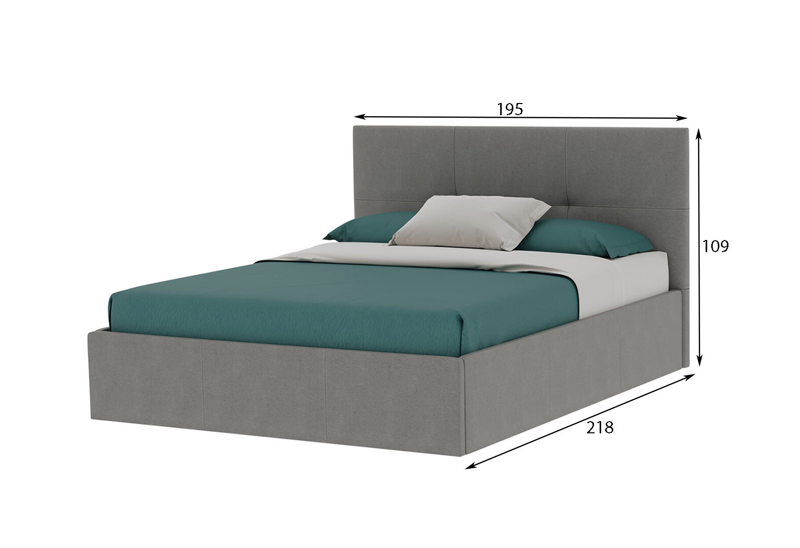 Фото 4 - Кровать-подиум МироМарк Лили / Lily 180x200, серая