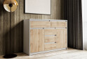 Фото 2 - Комод Moreli Т227 з дверцятами і шухлядами 127 см білий / дуб аппалачі
