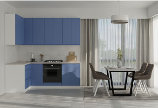 Фото Кухня Вип-Мастер Интерно Люкс / Interno Luxe 2.2x1.2 м, белый / синий мат