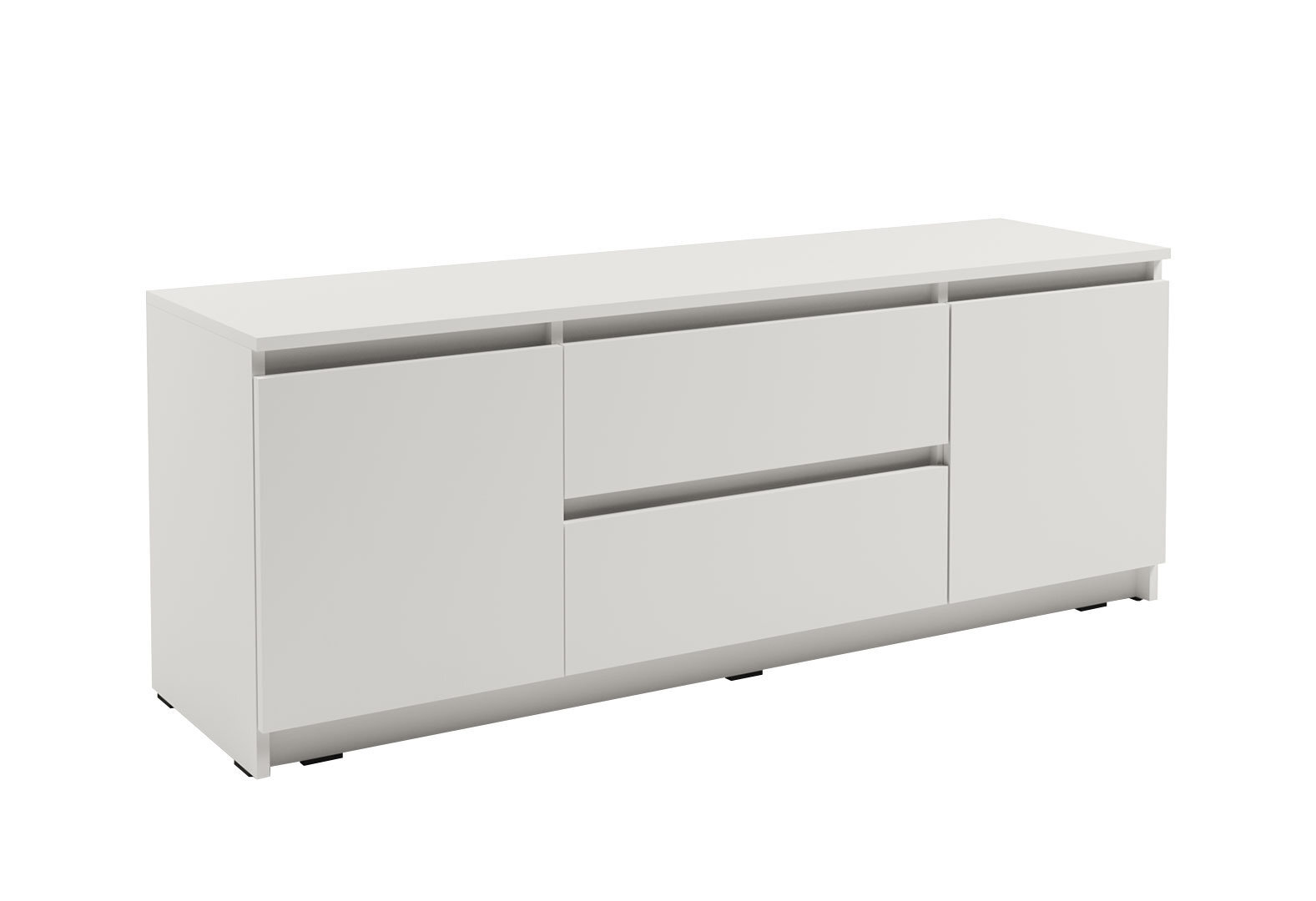 Фото 3 - Тумба під ТВ Kredens furniture Естетик D-0003 з 2 шухлядами та 2 дверками 140 см, біла