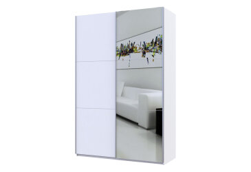 Image Шкаф-купе Doros G-Caiser / Джи-Кейзер 2-дверный с зеркалом 160 см, белый