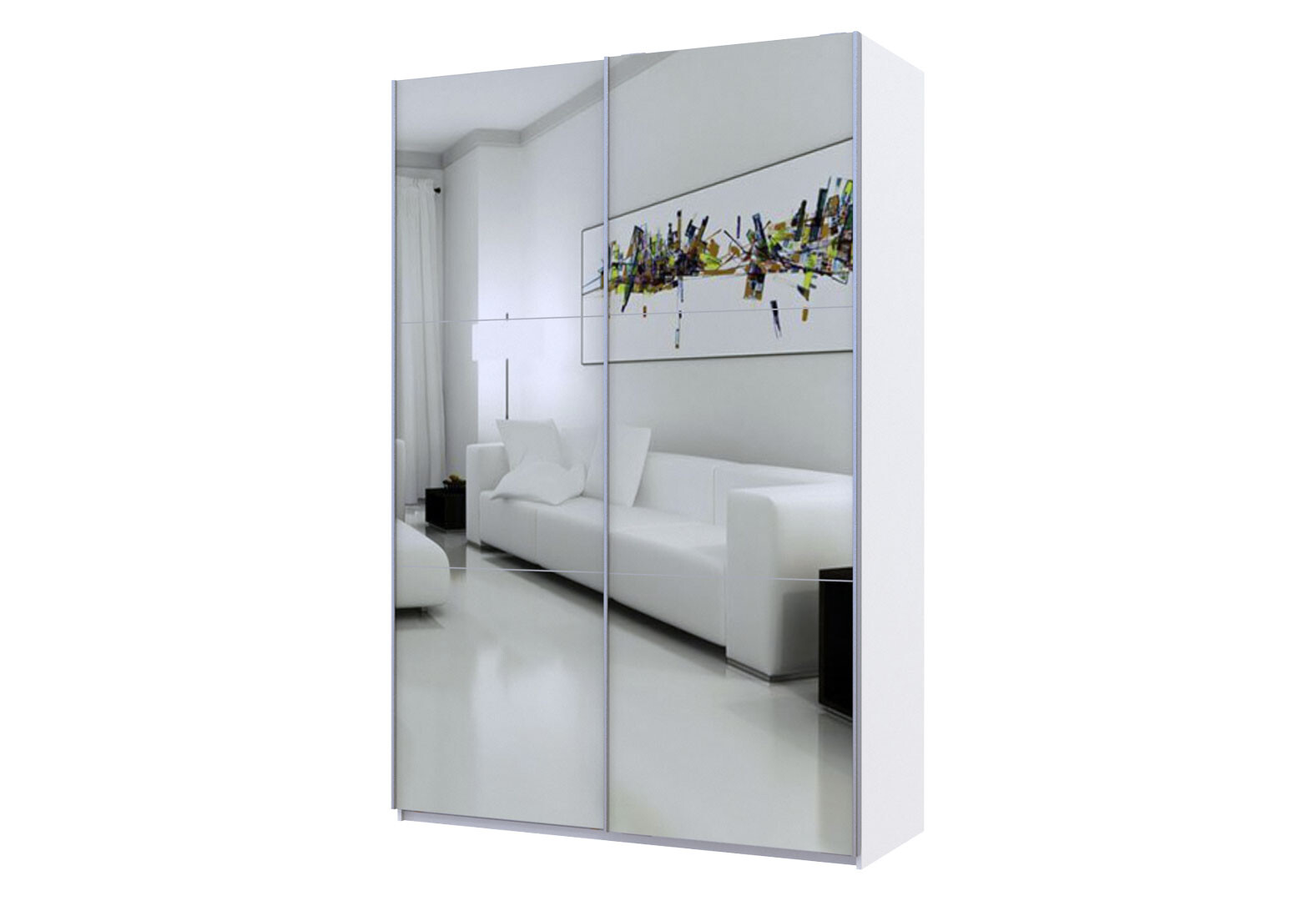 Фото 1 - Шкаф-купе Doros G-Caiser / Джи-Кейзер 2-дверный с зеркалами 160 см, белый