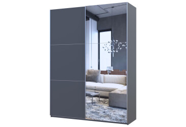 Фото Шкаф-купе Doros G-Caiser / Джи-Кейзер 2-дверный с зеркалом 160 см, графит