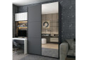 Фото 2 - Шафа-купе Doros G-Caiser / Джі-Кейзер 2-дверна з дзеркалом 180 см, графіт