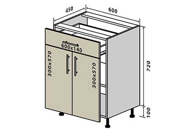 Фото 1 - Н30 Тумба 1Ш2Д 60 МоДа / MoDa Вип-Мастер
