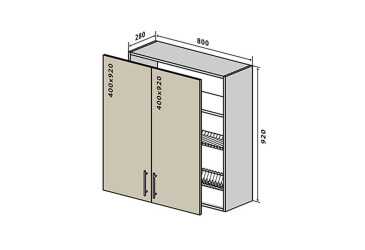 Фото В49 Тумба 2Д 80 Сушка Бета (фасад 18 мм) Вип-Мастер