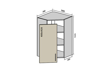 Фото В54 Тумба 1Д 58 Бета (фасад 18 мм) Вип-Мастер
