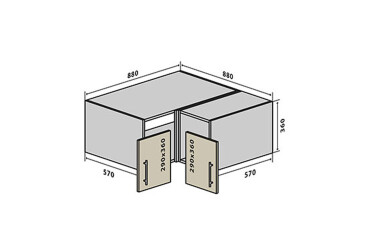 Фото В80 Тумба угловая 88 Бета (фасад 18 мм) Вип-Мастер