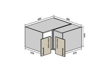 Фото В82 Тумба угловая 88 Бета (фасад 18 мм) Вип-Мастер