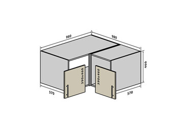 Фото В83 Тумба угловая 98 Бета (фасад 18 мм) Вип-Мастер