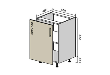 Фото Н5 Тумба 1Д 50 Бета (фасад 18 мм) Вип-Мастер