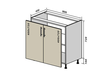 Фото Н7 Тумба 2Д 80 Бета (фасад 18 мм) Вип-Мастер