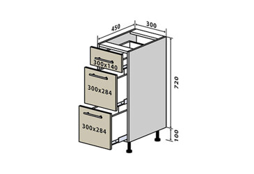 Фото Н8 Тумба 3Ш 30 Бета (фасад 18 мм) Вип-Мастер