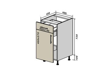 Фото Н23 Тумба 1Ш1Д 40 Бета (фасад 18 мм) Вип-Мастер