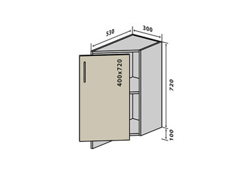 Фото Н37 Тумба окончание Бета (фасад 18 мм) Вип-Мастер