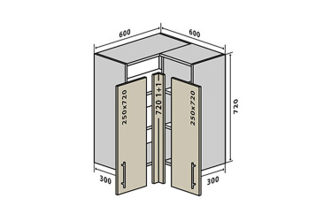 Фото В18 Тумба угловая 60х60 Бета Люкс (фасад 18 мм) Вип-Мастер