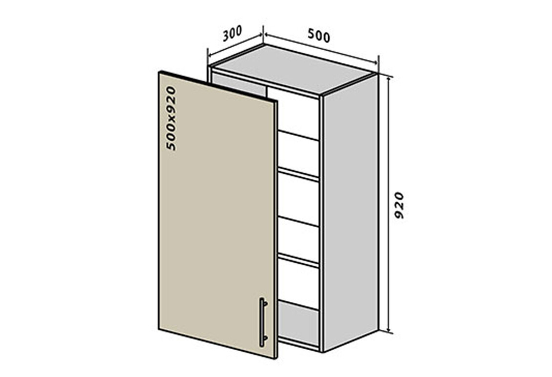 Фото В45 Тумба 1Д 50 Бета Люкс (фасад 18 мм) VIP-master