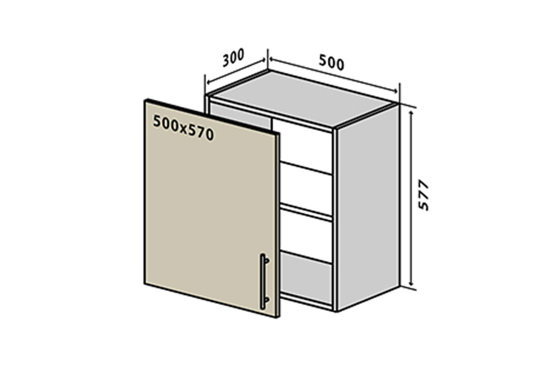 Фото В52 Тумба 1Д 50 Бета Люкс (фасад 18 мм) Вип-Мастер