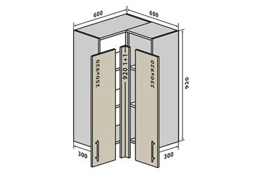 Фото В58 Тумба угловая 60х60 Бета Люкс (фасад 18 мм) Вип-Мастер
