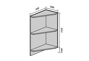Фото Н17 Полки угловые Бета Люкс (фасад 18 мм) Вип-Мастер