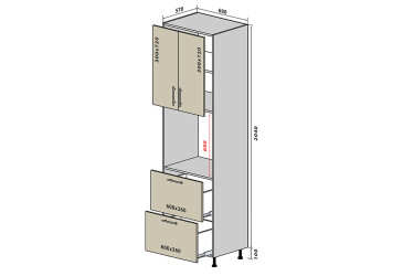Фото Н19 Пенал 2Д2Ш New Бета Люкс (фасад 18 мм) Вип-Мастер