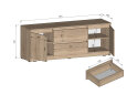 Image 4 - Тумба під ТВ Kredens furniture Естетик D-0003 з 2 шухлядами та 2 дверками 140 см, дуб аппалачі / білий