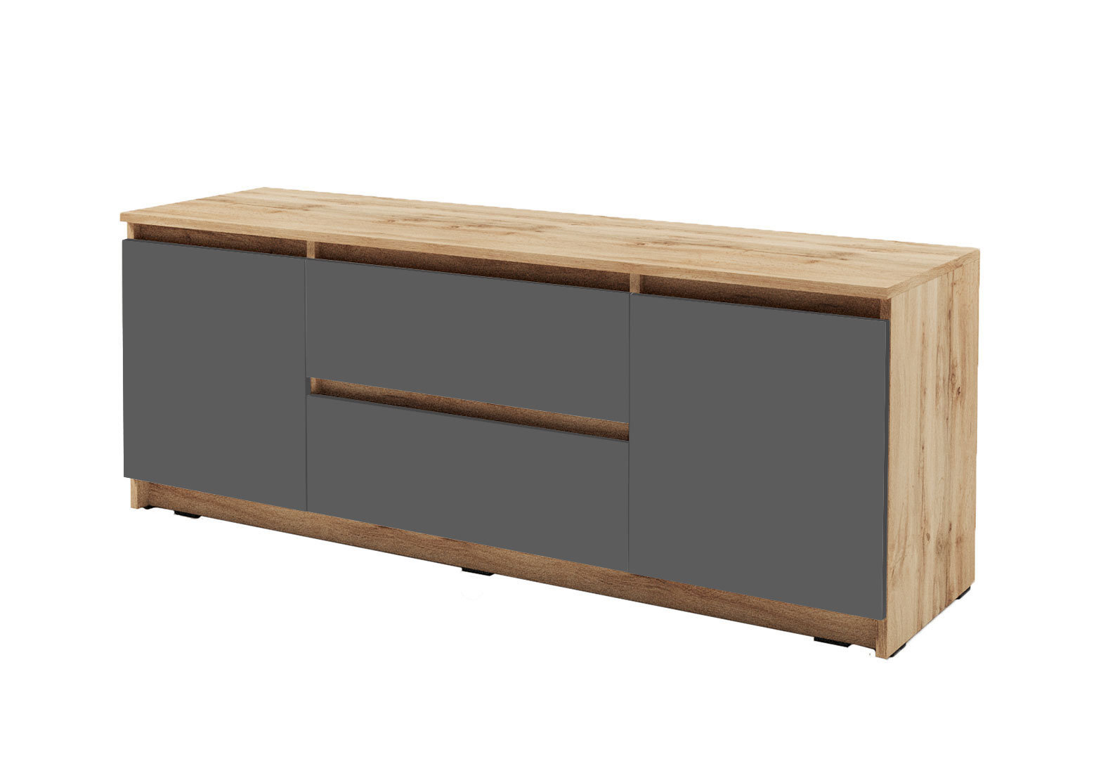 Фото 101416 - Вітальня Kredens furniture Естетик 290 см, дуб аппалачі / антрацит