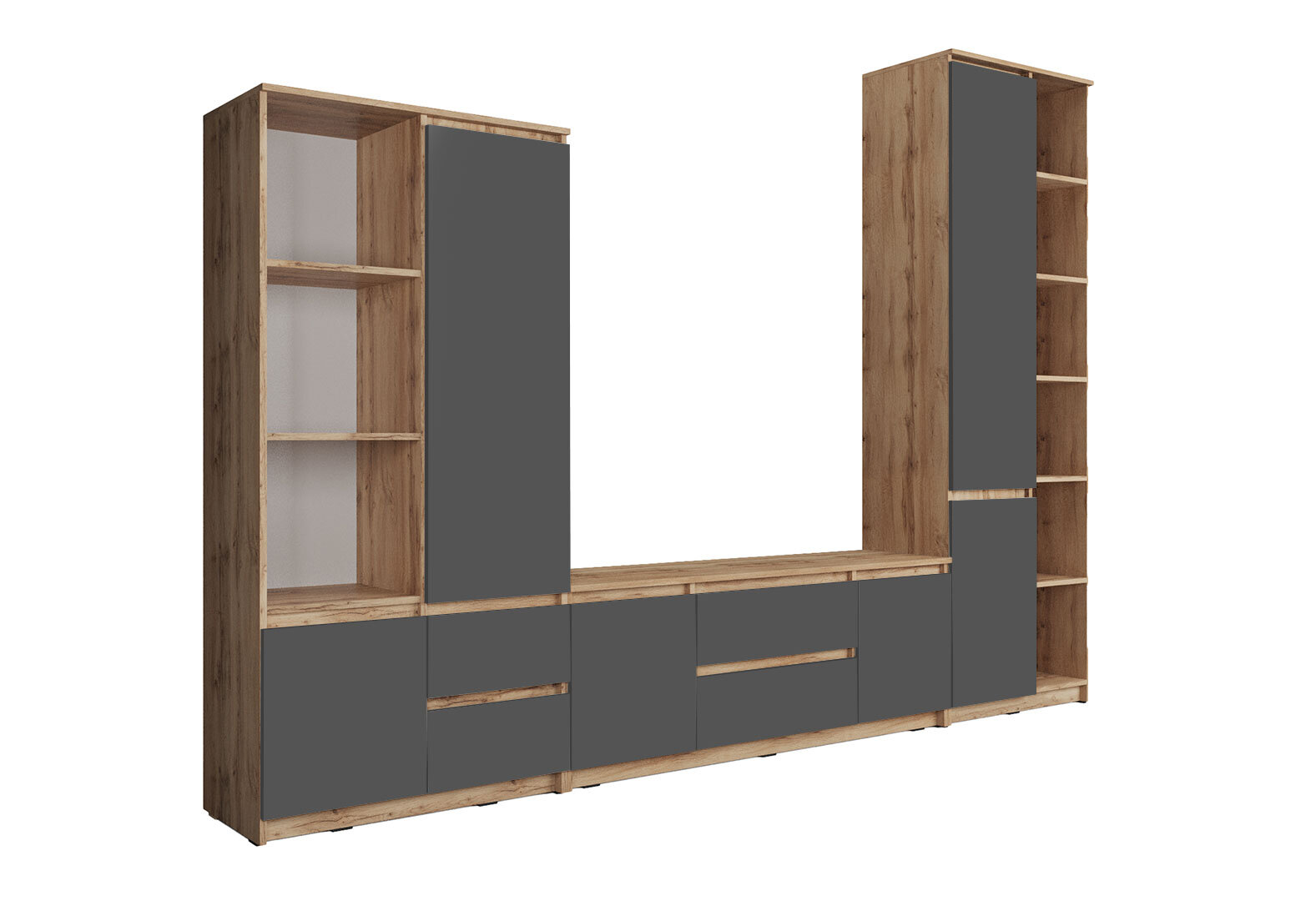 Фото 2 - Вітальня Kredens furniture Естетик 290 см, дуб аппалачі / антрацит