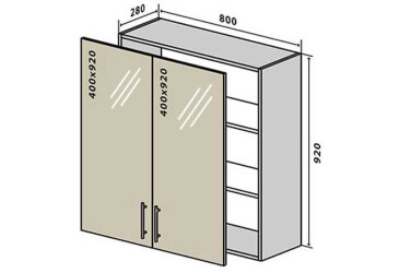 Фото В48 Тумба 2Д 80 Вітрина МоДа / MoDa VIP-master