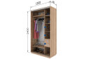 Изображение 2 - Шкаф-купе Garant NV 2-дверный з 2 ДСП 130x240x60 см, Дуб сонома трюфель, профиль Серебро